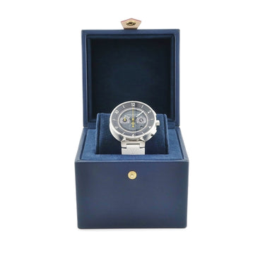 ルイヴィトン LOUIS VUITTON タンブール ムーン GMT Q8D40 自動巻き メンズ ブラック クロノグラフ