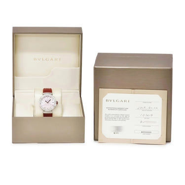 腕時計 ブルガリ BVLGARI ルチェア LVCEA 103618/LU33S 自動巻き レディース 新品同様品 純正ダイヤ シェル ラウンド