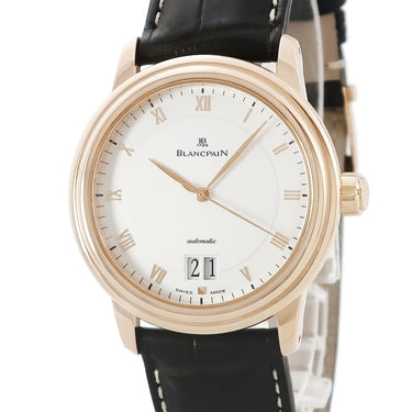 腕時計 ブランパン BLANCPAIN ヴィルレ ダブルウィンドウ 6850-3642-55 自動巻き メンズ K18RG無垢 ローマ ビッグデイト