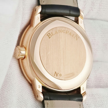 腕時計 ブランパン BLANCPAIN ヴィルレ ダブルウィンドウ 6850-3642-55 自動巻き メンズ K18RG無垢 ローマ ビッグデイト