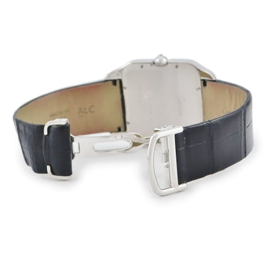 カルティエ Cartier サントス デュモン LM WH100651 手巻き メンズ K18WG無垢 純正ダイヤ スクエア アイボリー ローマン