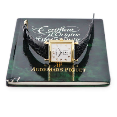 腕時計 オーデマピゲ AUDEMARS PIGUET カレ 14876BA.0.0002 手巻き メンズ レディース OH済 K18YG無垢 スクエア 白 アラビア ヴィンテージ