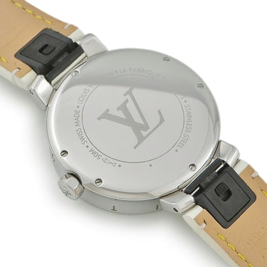 腕時計 ルイヴィトン LOUIS VUITTON タンブール ムーンディヴァイン QA095 クオーツ レディース 純正ダイヤ モノグラム ブルー