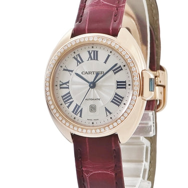 腕時計 カルティエ Cartier クレ ドゥ カルティエ WJCL0016 自動巻き レディース K18PG無垢 純正ダイヤ ローマン デイト 青針