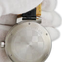 腕時計 ルイヴィトン LOUIS VUITTON タンブール GM ダミエ ワールドツアー QA063 クオーツ メンズ 黒 グレー ラウンド