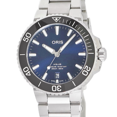 腕時計 オリス ORIS アクイス デイト 01 733 7732 4135 自動巻き メンズ ブルー バー