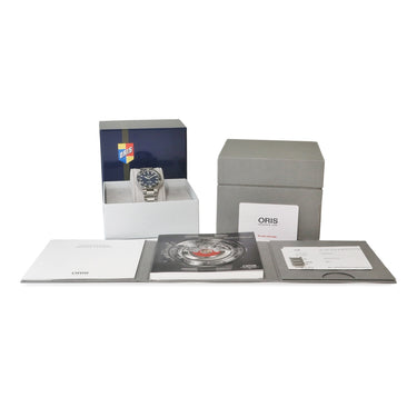 腕時計 オリス ORIS アクイス デイト 01 733 7732 4135 自動巻き メンズ ブルー バー