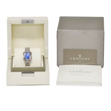腕時計 センチュリー CENTURY アフィニティ AFFINITY 432.7.S.MB2.16.SK クオーツ レディース 未使用 純正ダイヤ 青 スクエア