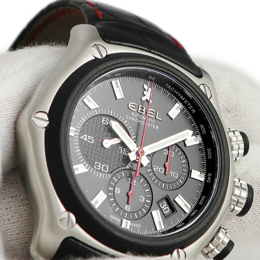 腕時計 エベル Ebel 1911 BTR クロノグラフ 9137L73 5335145RS 自動巻き メンズ OH済み ブラック デイト スモセコ タキメーター