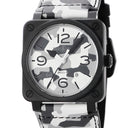 腕時計 ベル&ロス BELL＆ROSS ホワイト カモ BR0392-CG-CE/SCA 自動巻き メンズ グレー カモフラージュ スクエア 限定