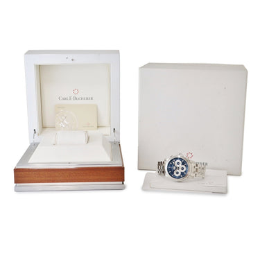 腕時計 カール F ブヘラ Carl F. Bucherer パトラビ クロノデイト 00.10624.08.53.21 自動巻き メンズ ブルー アニュアルカレンダー