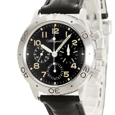 腕時計 ブレゲ BREGUET タイプXX アエロナバル 3800ST/92/3W6 自動巻き メンズ ブラック 初期型 フライバッククロノ 金リューズ 希少