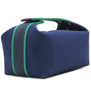 エルメス HERMES ブリッド ア ブラック PM マリン トワルアッシュ ポーチ シルバー金具 新品 未使用 紺 ハンドバッグ バニティバッグ