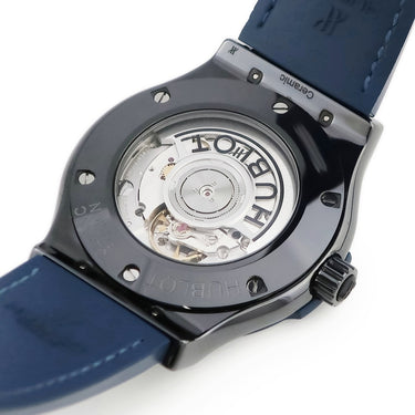 ウブロ HUBLOT クラシックフュージョン セラミックブルー 542.CM.7170.LR 自動巻き メンズ 黒セラミック ブルー サンレイ