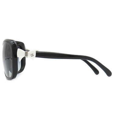 シャネル CHANEL リボン 60□17 5171-A ブラック プラスチック サングラス シルバー金具 黒 ココマーク