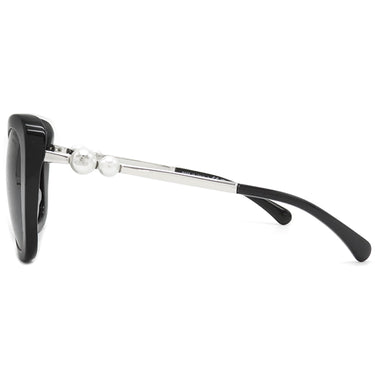 シャネル CHANEL ココマーク パール 55□18 5339-H ブラック プラスチック メタル サングラス シルバー金具 グラデーションレンズ 黒