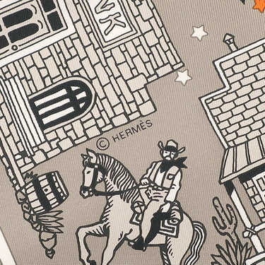 エルメス HERMES カレ55 CARRE グリサンドル×オレンジ×ブラック シルク スカーフ 新品 未使用【HERMES-PARIS STATION/パリステーション】