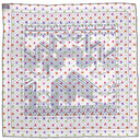 エルメス HERMES カレ70 CARRE オレンジ×ブラック×マルチカラー シルク アセテート スカーフ 【SANGLES EN ZIGZAG BANDANA/ジグザグのサングル】