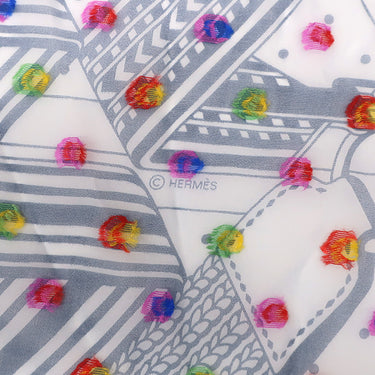 エルメス HERMES カレ70 CARRE オレンジ×ブラック×マルチカラー シルク アセテート スカーフ 【SANGLES EN ZIGZAG BANDANA/ジグザグのサングル】