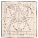 エルメス HERMES カレ45 CARRE ガヴロッシュ ホワイト×ネイビー×マルチカラー シルク スカーフ 【LA MUSIQUE DES SPHERES/球体が奏でる音楽】