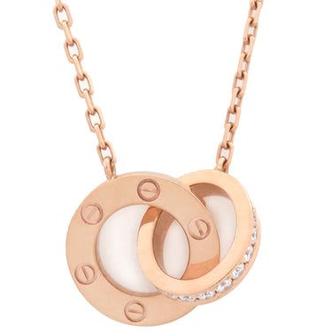 カルティエ Cartier ラブ サークル ダイヤ パヴェ B7224528 ピンクゴールド K18PG ダイヤモンド ネックレス 18金 750PG