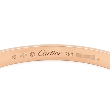 カルティエ Cartier LOVE ラブブレス オープン B6032616 ピンクゴールド K18PG #16 ブレスレット 750 18K 18金 バングル