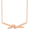 ティファニー Tiffany & Co ノット ダイヤ ローズゴールド K18PG ダイヤモンド ネックレス ピンクゴールド 18K 750