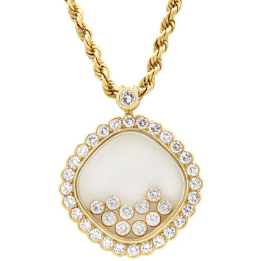 ショパール CHOPARD ハッピーダイヤモンド ペンダント イエローゴールド K18YG ダイヤモンド ネックレス 750YG 18K 10P