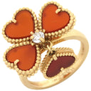 ヴァンクリーフアーペル Van Cleef & Arpels スウィート アルハンブラ エフイヤージュ VCARN5P600 ローズゴールド K18PG ダイヤモンド カーネリアン #48(JP8) リング 指輪 ピンクゴールド 7号