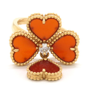 ヴァンクリーフアーペル Van Cleef & Arpels スウィート アルハンブラ エフイヤージュ VCARN5P600 ローズゴールド K18PG ダイヤモンド カーネリアン #48(JP8) リング 指輪 ピンクゴールド 7号