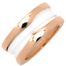 ブルガリ BVLGARI ビーゼロワン B-zero1 2バンド AN855964 ホワイト×ピンクゴールド K18PG セラミック #48(JP8) リング 指輪 750 Au750 18金 7.5号