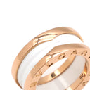 ブルガリ BVLGARI ビーゼロワン B-zero1 2バンド AN855964 ホワイト×ピンクゴールド K18PG セラミック #48(JP8) リング 指輪 750 Au750 18金 7.5号