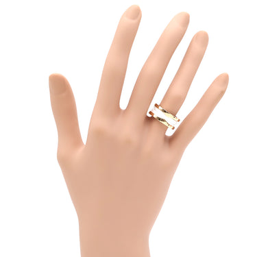 ブルガリ BVLGARI ビーゼロワン B-zero1 2バンド AN855964 ホワイト×ピンクゴールド K18PG セラミック #48(JP8) リング 指輪 750 Au750 18金 7.5号