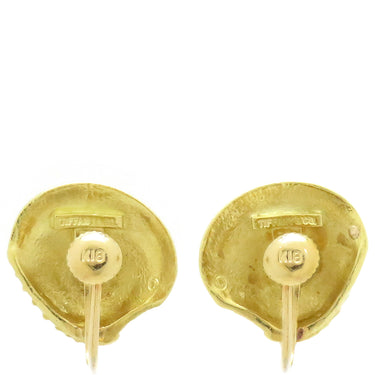 ティファニー Tiffany & Co 貝殻 シェルモチーフ イエローゴールド K18YG イヤリング 18K 750AU