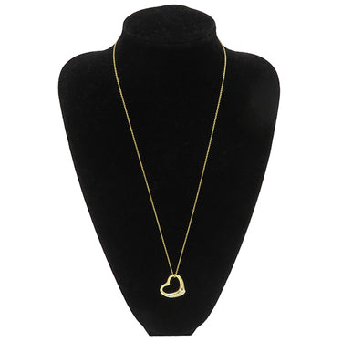 ティファニー Tiffany & Co オープンハート ダイヤ ロングネックレス イエローゴールド K18YG ダイヤモンド ネックレス 750YG エルサペレッティ