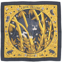 エルメス HERMES カレ90 CARRE ブラック×ジョーヌ シルク スカーフ 【CAVE FELEM/猫に注意】