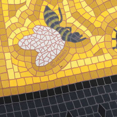 エルメス HERMES カレ90 CARRE ブラック×ジョーヌ シルク スカーフ 【CAVE FELEM/猫に注意】