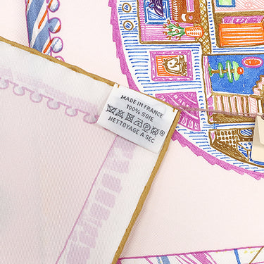 エルメス HERMES カレ90 CARRE ローズナクレ×ヴェール×マルチカラー シルク スカーフ 【CHEVALOSCOPE/シュヴァロスコープ】