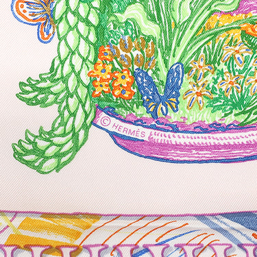 エルメス HERMES カレ90 CARRE ローズナクレ×ヴェール×マルチカラー シルク スカーフ 【CHEVALOSCOPE/シュヴァロスコープ】