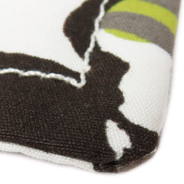 エルメス HERMES ヨッティングPM ホワイト×アニスグリーン コットン ポーチ シルバー金具 ジョッキー 馬モチーフ