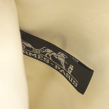 エルメス HERMES ヨッティングPM ホワイト×アニスグリーン コットン ポーチ シルバー金具 ジョッキー 馬モチーフ