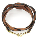 ロエベ LOEWE ウェーブ ステッチ ショルダーストラップ ブラウン レザー ショルダーストラップ ゴールド金具 茶 約93cm