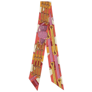 エルメス HERMES ツイリー レッド×オレンジ シルク スカーフ