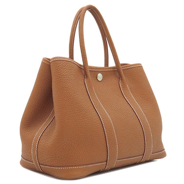 エルメス HERMES ガーデンパーティーTPM ゴールド ネゴンダ トートバッグ シルバー金具 茶