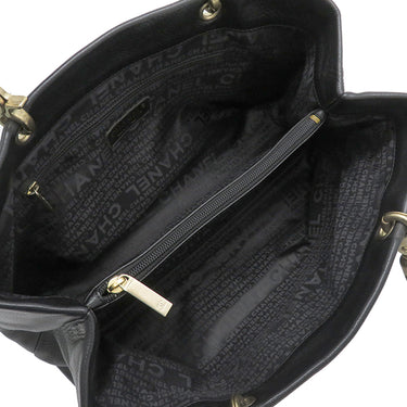 シャネル CHANEL ココマーク トートバッグ ブラック キャビアスキン ハンドバッグ マットゴールド金具 黒 ヴィンテージ