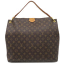ルイヴィトン LOUIS VUITTON グレースフル MM M43703 ピヴォワンヌ モノグラムキャンバス ハンドバッグ ゴールド金具 ワンショルダー 茶