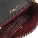 シャネル CHANEL マトラッセ フルフラップ ブラック ラムスキン ショルダーバッグ ゴールド金具 黒 チェーンショルダ― ココマーク