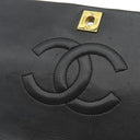 シャネル CHANEL マトラッセ フルフラップ ブラック ラムスキン ショルダーバッグ ゴールド金具 黒 チェーンショルダ― ココマーク