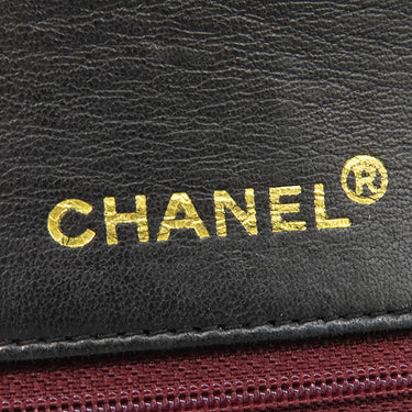 シャネル CHANEL マトラッセ フルフラップ ブラック ラムスキン ショルダーバッグ ゴールド金具 黒 チェーンショルダ― ココマーク
