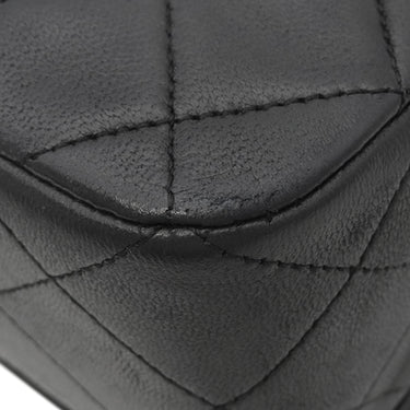 シャネル CHANEL マトラッセ フルフラップ ブラック ラムスキン ショルダーバッグ ゴールド金具 黒 チェーンショルダ― ココマーク